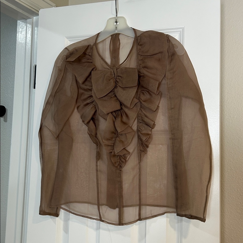 Lilla P vintage 100% Silk Sheer Blouse – Size Petite
